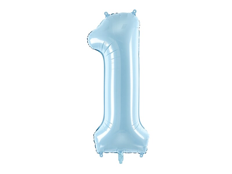 Folienballon Zahl 1 hellblau