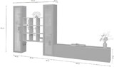 thumbnail of Dmora Wohnzimmermöbel Egidio, Wohnzimmer-Set TV-Möbel mit 3 Türen, Mehrzweck-Wohnmöbel mit Vitrine und LED-Licht, cm 350x30h180, Anthrazit und Ahorn