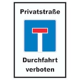 thumbnail of Privatstrasse Durchfahrt verboten Schild A3 (297x420mm)