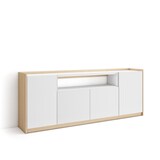 thumbnail of Sideboard, Highboard, 207x80x37 cm, 4 Türen, Wohnzimmer, Küche, Weiß und Eiche Soft