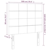 thumbnail of vidaXL LED Kopfteil Dunkelgrau 100x5x118/128 cm Samt