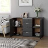 thumbnail of Sideboard Grau 120x35,5x75 cm Holzwerkstoff