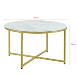 thumbnail of Helloshop26 - Table basse ronde pour salon 45 x 80 cm marbre blanc / doré 03_0008496
