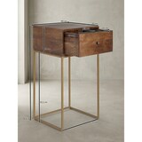 thumbnail of Nachttisch Mango Massivholz/Metall, Industrial-Stil, Boxspringbett-kompatibel, Geräumige Schublade. 40x35x75 cm | Kadima Design