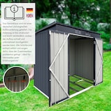 thumbnail of Gerätehaus L– verzinktes Metall in Anthrazit| Inkl. Schloss & Werkzeughaken | wetterfester Geräteschuppen, Gartenhaus