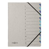 thumbnail of Pagna Eckspann-Ordnungsmappe Easy Grey, 12 Fächer, grau, blaue Taben, Beschriftung: 1-12 zusätzlich Beschriftungslinien, Eckspannverschluss