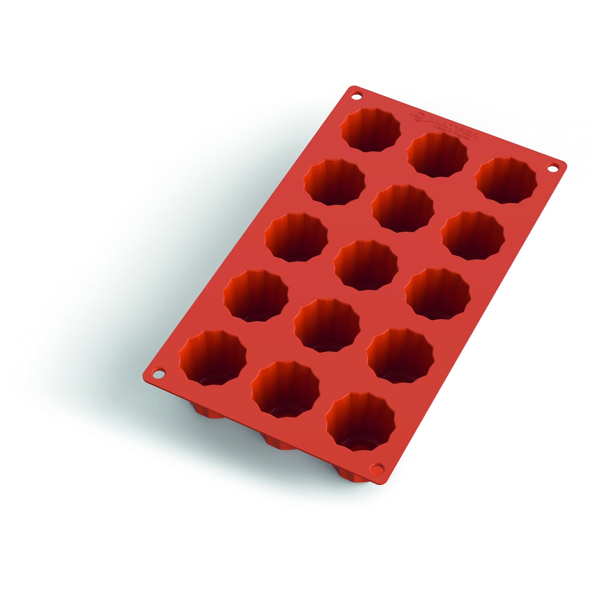 GASTROFLEX Moule 15 canelés silicone rouge 4.5 x 4.5 cm Matfer - 257991