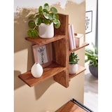 thumbnail of Wandregal FineBuy Hängeregal Holz Massiv 58x60x15 cm Regal Groß Schwebend Baum