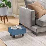 thumbnail of HOMCOM Pouf Poggiapiedi Imbottito e Rettangolare in Tessuto Blu Scuro