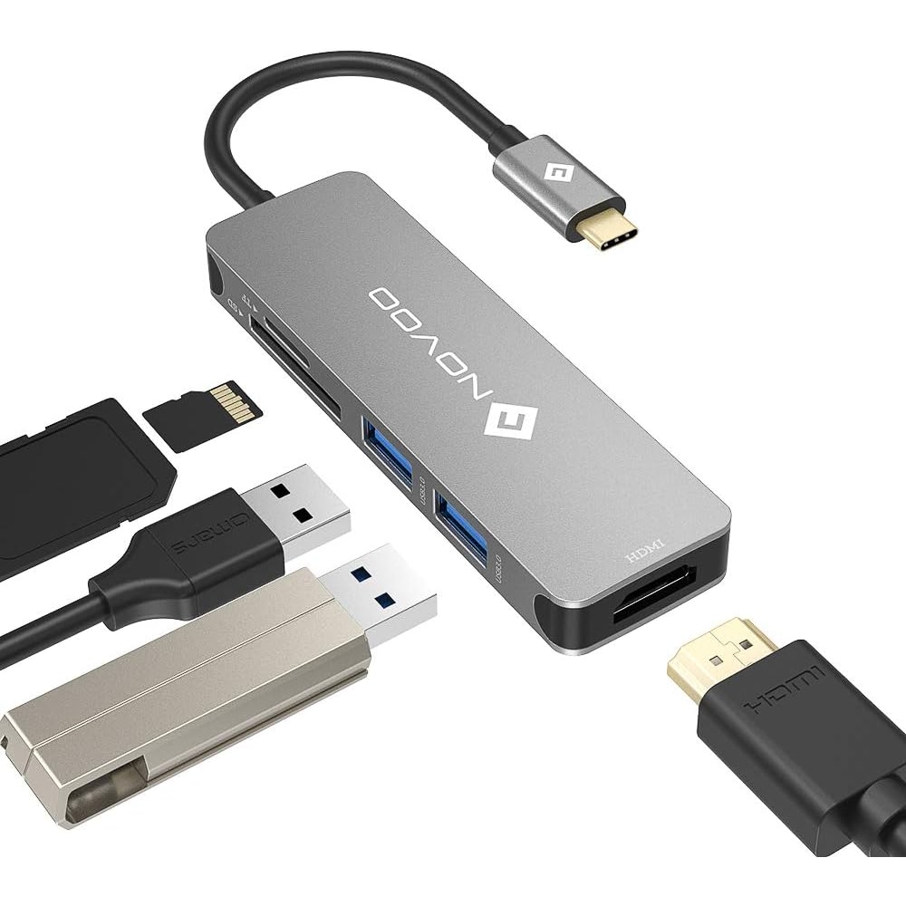 NOVOO USB-C Aluminium Hub 5 Anschlüsse