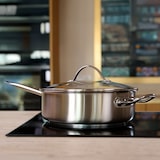 thumbnail of Menastyl - Sauteuse professionnel 28cm en acier inoxydable avec couvercle en verre