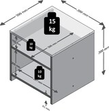 thumbnail of FMD Couchtisch mit Ablage Betongrau und Weiß