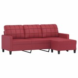thumbnail of vidaXL 3-Sitzer-Sofa mit Hocker Weinrot 180 cm Kunstleder