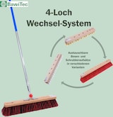 thumbnail of Profi Besen Arenga-Besen 40cm Breit mit 4-Loch Wechselsystem und Aluminiumstiel Stiel 145cm Lang Kunststoff Borsten Mix Straßenbesen für draussen