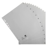 thumbnail of Exacompta - Réf. 2812E - Carton de 10 Intercalaires en PP recyclé gris - 12 onglets imprimés mensuel de janvier à décembre - A4 maxi