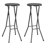 thumbnail of vidaXL Klappbare Barhocker 2 Stk. HDPE und Stahl Braun Rattanoptik