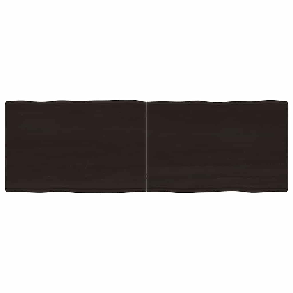 vidaXL Tafelblad natuurlijke rand 180x60x(2-6)cm eikenhout donkerbruin