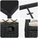 thumbnail of vidaXL 7-teiliges Garten-Essgruppe Schwarz aus Poly Rattan