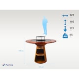 thumbnail of PURLINE Barbacoa redonda en acero corten con plancha de acero, grill y tablero de madera EFP59CO WOOD