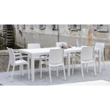 thumbnail of Dmora Tavolo da esterno Roma, Tavolo rettangolare allungabile da pranzo, Tavolo da giardino estensibile effetto rattan, 150x90h72 cm, Bianco