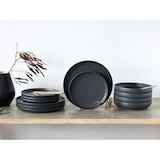 thumbnail of CreaTable Uno Black Tellerset 12-tlg Steinzeug