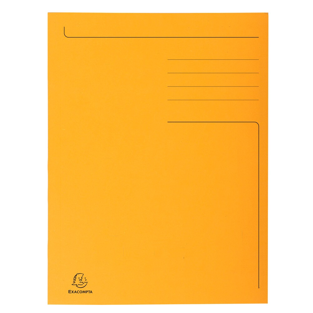 Exacompta 448009E 100x Aktenmappe mit Beschriftungsfeld und 3 Klappen, aus Karton 280g Forever, für Format DIN A4 - Orange