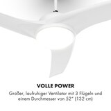 thumbnail of Figo 2-in-1-Deckenventilator Lampe Ø132cm 10.039m³/h Fernbedienung Weiß 132