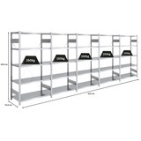 thumbnail of PROREGAL Schwerlastregal Silver Mamba Made in Germany | HxBxT 200x500x50cm | 5 Ebenen je 150kg Fachlast | Verzinkt