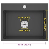 thumbnail of vidaXL Gootsteen handgemaakt roestvrij staal zwart