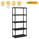 thumbnail of WellHome  Set 2 Estanterías de 5 Baldas de Plástico 90x40x176cm en color Negro