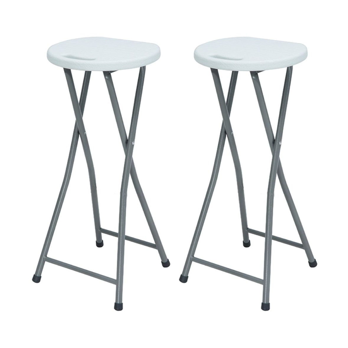 Pack 2 Banquetas Dobráveis Altas Brancas 30x76cm 7house