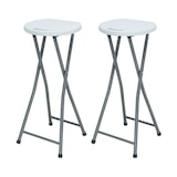 thumbnail of Pack 2 Banquetas Dobráveis Altas Brancas 30x76cm 7house