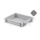 thumbnail of PROREGAL Eurobehälter mit geschlossenem Griff | HxBxT 7,5x30x40cm | 9 Liter | Grau | Eurobox, Transportbox, Transportbehälter, Stapelbehälter