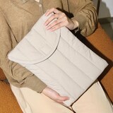 thumbnail of Sacoche Ordinateur Portable Coton Brodé Léger 12.9-13.3 Pouces Orange Rose Gris + Blanc YONIS