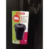 thumbnail of Cubo de basura con tapa 100 litros basurero negro asas de presión