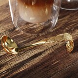 thumbnail of GRÄWE ostfriesischer Sahnelöffel, Edelstahl, Serie Rosendekor, gold