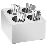 thumbnail of Besteckbehälter mit herausnehmbaren Edelstahleinsätze,  4 Fächer Quadratisch Edelstahl