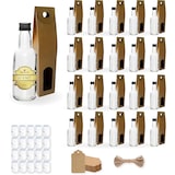 thumbnail of 20 Mini Bottiglie in Vetro 40ml con Tappo Nero, Scatola, Sigillo, Etichetta Kraft e Spago – Bomboniere, Liquori, Salse