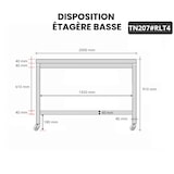 thumbnail of Table de travail en inox 2000 x 700 mm sur roulettes / GOLDINOX