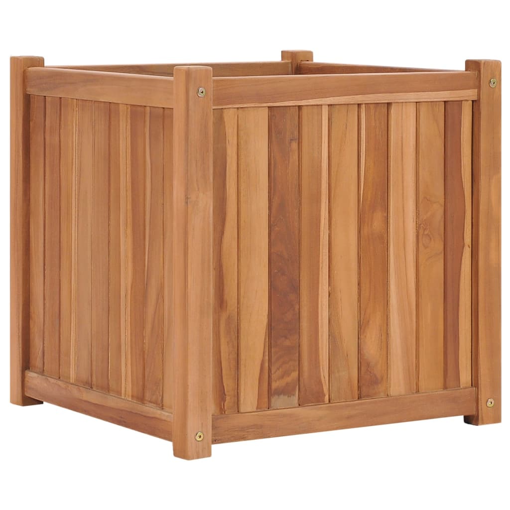 Helloshop26 - Jardinière bac lit surélevé plantes fleurs terrasse jardin 50 x 50 x 50 cm bois de teck solide marron 02_0039232
