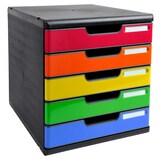 thumbnail of Exacompta 301798D 1x MODULO modulaire ladenbox met 5 gesloten laden voor A4+ documenten, Iderama, zwart-harlekijn