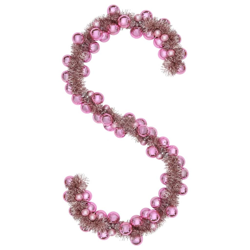 vidaXL Weihnachtskugelgirlande Rosa 186 cm Polystyrol