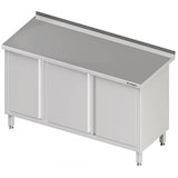 thumbnail of Stalgast Edelstahl Arbeitsschrank mit Flügeltüren, 900x700x850 mm, mit Aufkantung, verschweißt