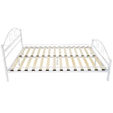 thumbnail of tectake Letto in metallo con rete a doghe dal design romantico - 200 x 140 cm, bianco/bianco - 404517