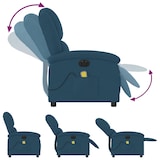 thumbnail of vidaXL Massagesessel Elektrisch Blau Samt