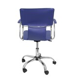 thumbnail of Chaise Bogarra avec accoudoirs fixes et chaise pivotante à 360º en similicuir bleu