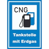 thumbnail of Tankstelle mit Erdgas Schild A1 Rückseite selbstklebend