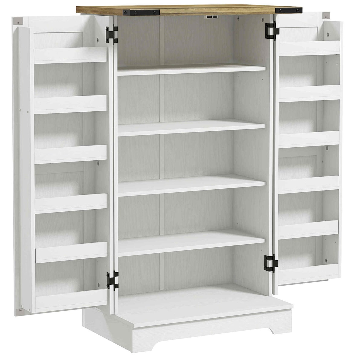 HOMCOM armario despensa cocina armario de cocina con 2 puertas y 16 estantes alacena rústica con estante ajustable 60x40x104 cm crema