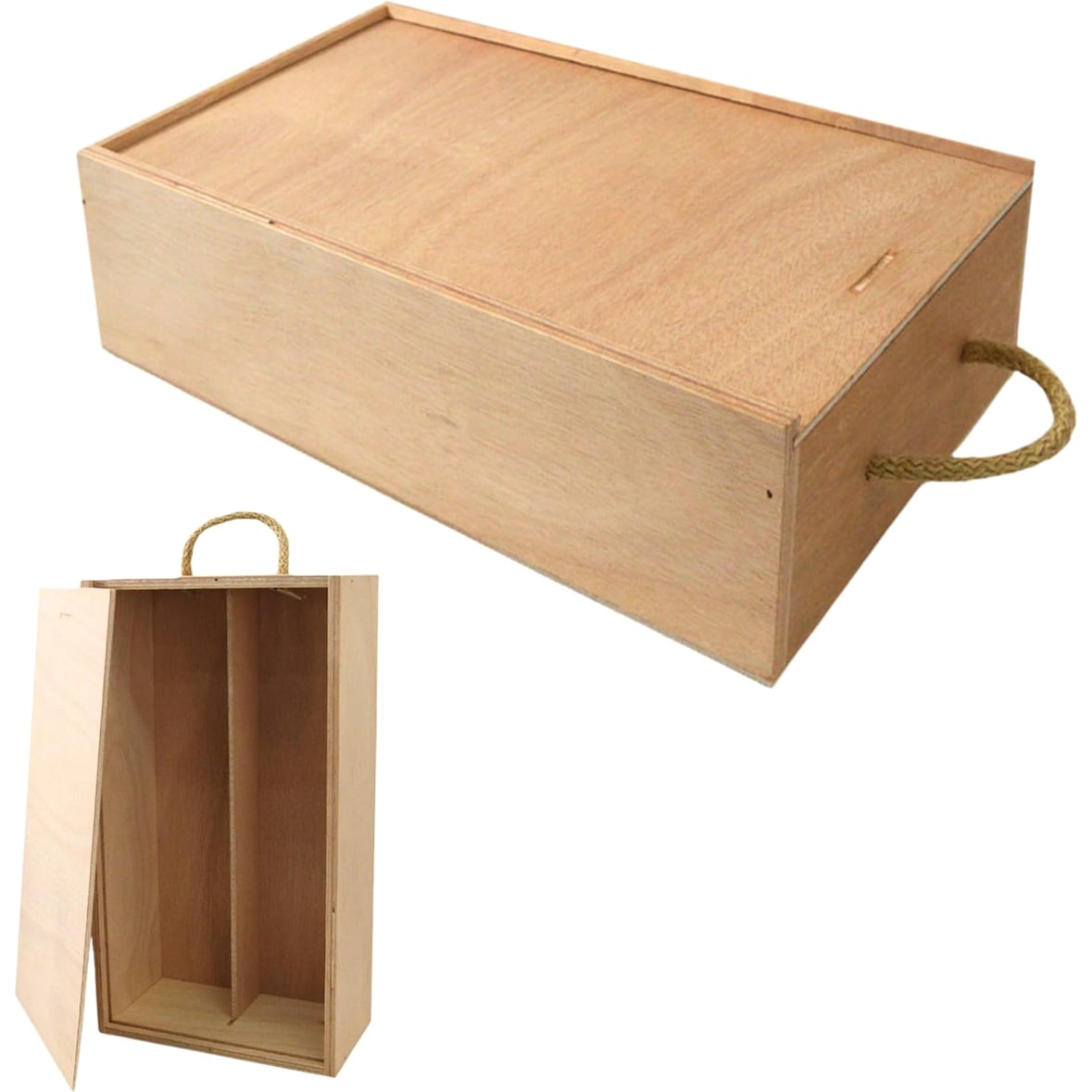 Espirito Rebelde Caixa de Madeira para Vinho 185x100x345 mm (2 Garrafas) - Estojo para Vinho, Caixa de Madeira, Caixa de Presente para Garrafa