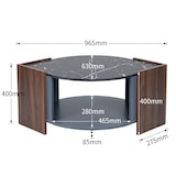 thumbnail of Merax Couchtisch in Augenform mit großen Stauraum, Beistelltisch Marmoroptik, Wohnzimmertisch Industrial